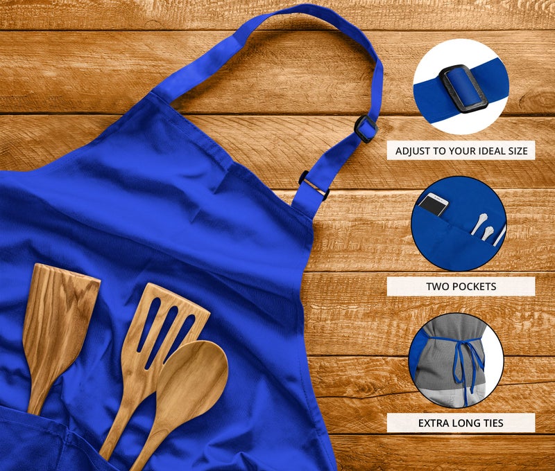 Utopia Kitchen 2 Pack Bib Apron, Adjustable with 2 Pockets, Water and Oil Resistant, Cooking Kitchen Chef Apron for Women Men - Image 4